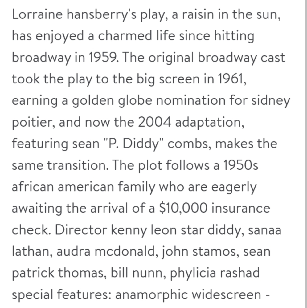 A Raisin In The Sun DVD 2008 - Picture 8 of 9
